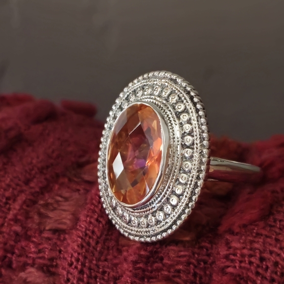 NICKY BUTLER Designer NB 925 Sterling Silver Honey Quartz Bold Ring Size 6 NWT - Picture 2 of 14